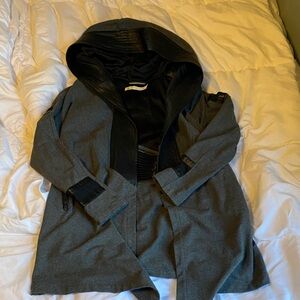 Blanc Noir Gray and Black Trench Coat